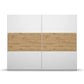 Rauch Miro 2 Door Sliding Wardrobe inn Alpine White & Artisan Oak front view