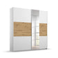 Rauch Miro 2 Door Sliding Wardrobe With Mirror in Alpine White & Artisan Oak