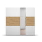Rauch Miro 2 Door Sliding Wardrobe With Mirror in Alpine White & Artisan Oak front view