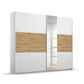 Rauch Miro 2 Door Sliding Wardrobe With Mirror in Alpine White & Artisan Oak