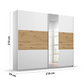 Rauch Miro 2 Door Sliding Wardrobe With Mirror Dimensions