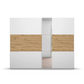 Rauch Miro 2 Door Sliding Wardrobe With Mirror in Alpine White & Artisan Oak front view