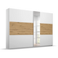 Rauch Miro 2 Door Sliding Wardrobe With Mirror in Alpine White & Artisan Oak