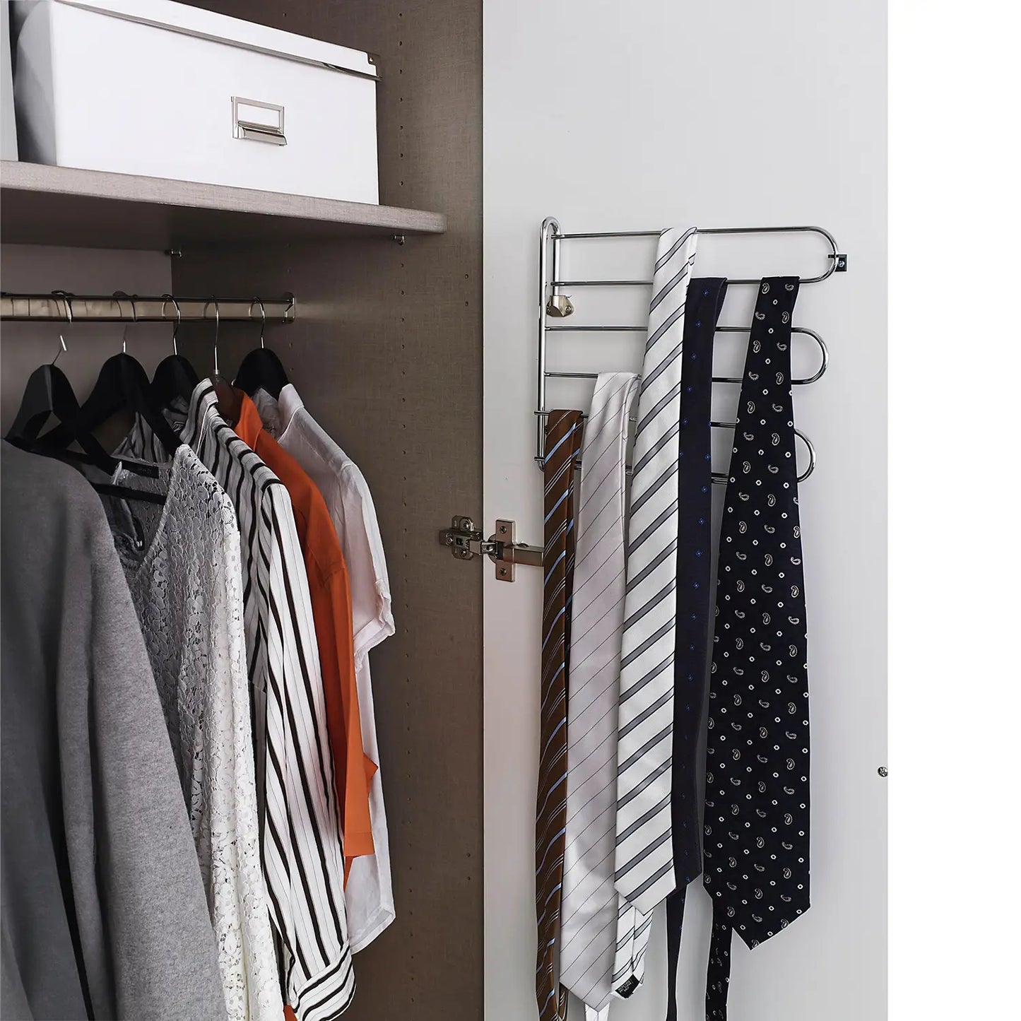 Rauch Montclar White High Gloss 6 Door Wardrobe with Drawers - Pendle Village Furniture