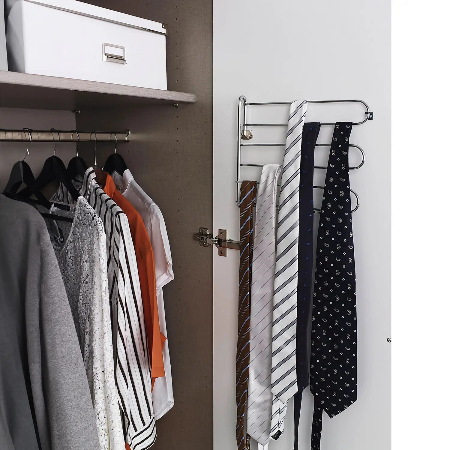 Rauch Montclar White High Gloss 6 Door Wardrobe with Drawers - Pendle Village Furniture