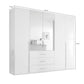 Rauch Montclar White High Gloss 5 Door Wardrobe with Drawers & Mirror - Dimensions