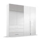Rauch Montclar White High Gloss 4 Door Wardrobe with Drawers - Pendle Village Furniture