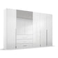 Rauch Montclar White High Gloss 6 Door Wardrobe with Drawers & Mirror