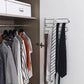 Rauch Montclar White High Gloss 6 Door Wardrobe with Drawers & Mirror - Interior view Styled in a Bedroom - Closeup view