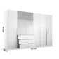Rauch Montclar White High Gloss 6 Door Wardrobe with Drawers & Mirror - Dimensions