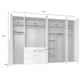 Rauch Montclar White High Gloss 6 Door Wardrobe with Drawers & Mirror - Interior view with Dimensions
