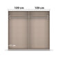 Rauch Monza 2 Door Sliding Wardrobe in Artisan Oak & Champagne two Internal compartments each one consist of 109cm