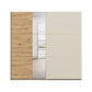 Rauch Monza 2 Door Sliding Wardrobe in Artisan Oak & Champagne front view