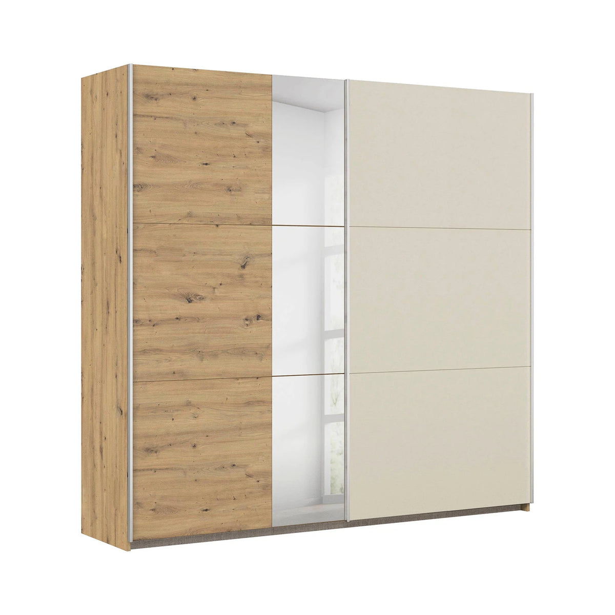 Rauch Monza 2 Door Sliding Wardrobe in Artisan Oak & Champagne