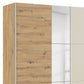 Rauch Monza 2 Door Sliding Wardrobe in Artisan Oak & Champagne Closeup view