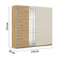 Rauch Monza 2 Door Sliding Wardrobe in Artisan Oak & Champagne Dimensions