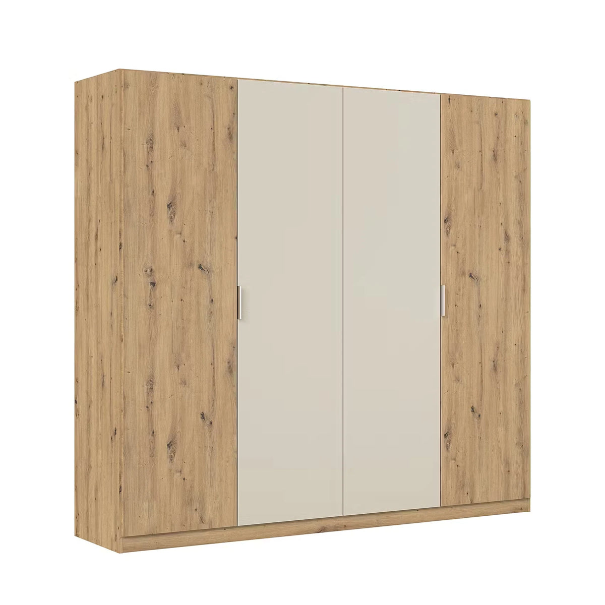 Rauch Monza 4 Door Hinged Door Wardrobe in Oak & Champagne