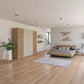 Rauch Monza 4 Door Hinged Door Wardrobe in Oak & Champagne styled in a luxury room