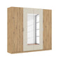 Rauch Monza 4 Door Hinged Door Wardrobe in Oak & Champagne with mirror 