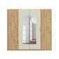 Rauch Monza 4 Door Hinged Door Wardrobe in Oak & Champagne with mirror front view