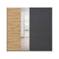 Rauch Monza 2 door sliding wardrobe in Artisan Oak and Metallic Grey front view