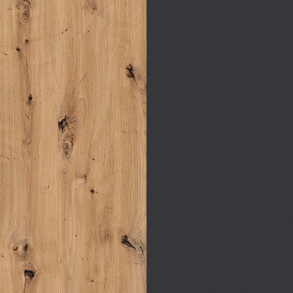 Rauch Monza 2 door sliding wardrobe in Artisan Oak and Metallic Grey closeup view