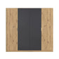 Rauch Monza 4 Door Hinged Door Wardrobe in Oak & Metallic Grey with mirror front view