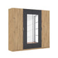 Rauch Monza 4 Door Hinged Door Wardrobe in Oak & Metallic Grey with mirror