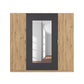 Rauch Monza 4 Door Hinged Door Wardrobe in Oak & Metallic Grey with mirror front view