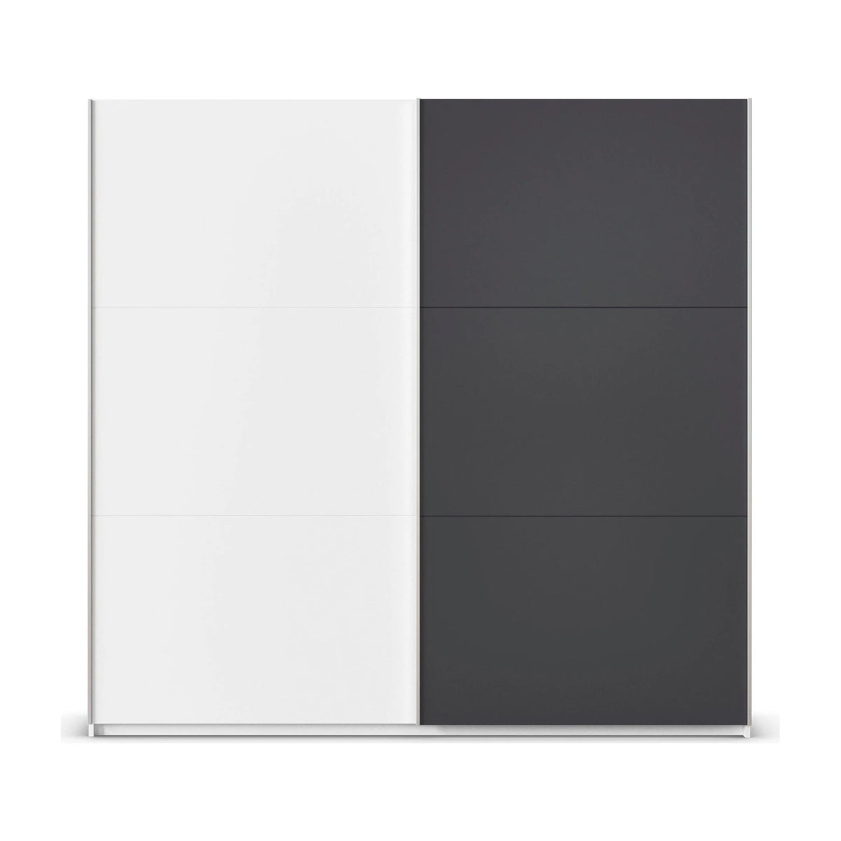 Rauch Monza 2 Door Sliding Wardrobe in Alpine White & Metallic Grey