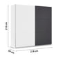 Rauch Monza 2 Door Sliding Wardrobe in Alpine White & Metallic Grey