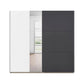 Rauch Monza sliding wardrobe with contrasting white, grey and mirror sections