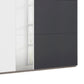 Rauch Monza 2 Door Sliding Wardrobe in Alpine White & Metallic Grey bottom closeup view