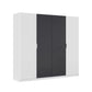 Rauch Monza 4 Door Hinged Door Wardrobe in Alpine White & Metallic Grey