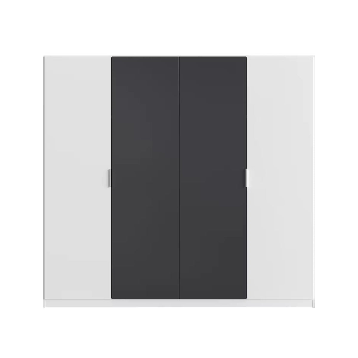 Rauch Monza 4 Door Hinged Door Wardrobe in Alpine White & Metallic Grey