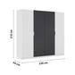 Rauch Monza 4 Door Hinged Door Wardrobe in Alpine White & Metallic Grey