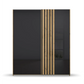 Rauch Mosbach Basalt Glass Sliding Door Wardrobe - W181cm - Front view