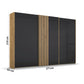 Rauch Mosbach Basalt Glass Large 3 Door Sliding Wardrobe -271 - Dimensions