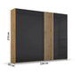 Rauch Mosbach Basalt Glass Sliding Door Wardrobe - W226cm - Dimensions