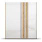Rauch Mosbach White Glass Sliding Door Wardrobe - W181cm - Front view