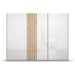 Rauch Mosbach White Glass Large 3 Door Sliding Wardrobe -W271cm - Front view