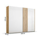 Rauch Mosbach White Glass Sliding Door Wardrobe - W226cm - Dimensions
