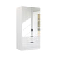 Rauch Modern 2 Door White Wardrobe with Mirror and 2 Drawers