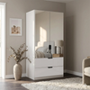Rauch Modern 2 Door Wardrobe with Mirror and 2 Drawers