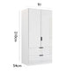 Mulheim 2 Door White Glass Wardrobe with Drawers and Mirror