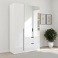 Rauch Modern Mulheim White 3 Door Hinged Wardrobe with Drawers and Mirror