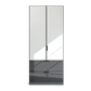 Mulheim 2 Door Basalt Glass Wardrobe with Drawers and Mirror - Pendle Village Furniture