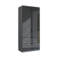 Mulheim 2 Door Basalt Glass Wardrobe with Drawers and Mirror - Pendle Village Furniture
