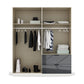 Mulheim 4 Door Basalt Glass Wardrobe with Drawers and Mirror - Pendle Village Furniture
