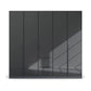 Mulheim 5 Door Basalt Glass Wardrobe with Mirror and Drawers - Pendle Village Furniture